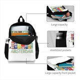 Amsterdam Art Large Capacity Backpack Laptop Travel Bags