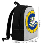 Flag Decal School Bags For Teenage Girls Laptop Travel Bags Flag Flag Ct Conn Ct