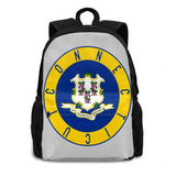 Flag Decal School Bags For Teenage Girls Laptop Travel Bags Flag Flag Ct Conn Ct