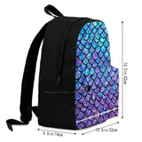 Mermaid Scales Backpack School Laptop Travel Bag Fairy Tale Scale Whale Tail
