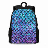 Mermaid Scales Backpack School Laptop Travel Bag Fairy Tale Scale Whale Tail