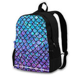 Mermaid Scales Backpack School Laptop Travel Bag Fairy Tale Scale Whale Tail