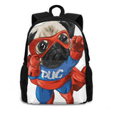 Pug Backpack for Student School Laptop Travel Bag Pug Puggle Pugs