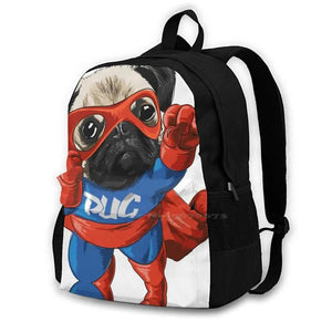 Pug Backpack for Student School Laptop Travel Bag Pug Puggle Pugs