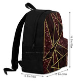 Red Mineral Stone Broken Lines Abstract Background Travel Laptop Bagpack