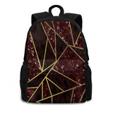 Red Mineral Stone Broken Lines Abstract Background Travel Laptop Bagpack