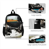 Vintage Steam Train 3D Print Backpack Casual Bag