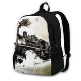 Vintage Steam Train 3D Print Backpack Casual Bag
