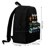 Plant More Trees Clean The Seas Backpack For Student School Laptop Travel Bag
