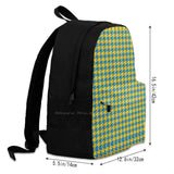 Yellow Houndstooth Laptop Backpack Bruins Sunshine