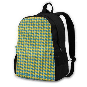Yellow Houndstooth Laptop Backpack Bruins Sunshine