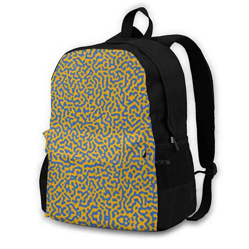 Turing Pattern Yellow Abstract Art Backpack Bag