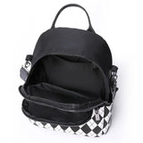 Oxford Woman Backpacks Casual High School Lattice Schoolbags Contrast Travel Sho