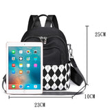 Oxford Woman Backpacks Casual High School Lattice Schoolbags Contrast Travel Sho