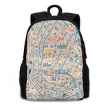 Amsterdam City Map School Bags For Teenage Girls Laptop Travel Bags