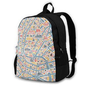 Amsterdam City Map School Bags For Teenage Girls Laptop Travel Bags
