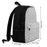 Japanese Silver Gray Backpack Geometric Pattern Schoolbag