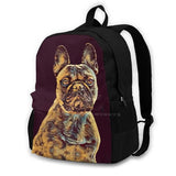 French Bulldog 001 - The Dark Animal Series Teen College Student Backpack