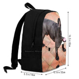 Happy Frenchie Bulldog Backpack Schoolbag Pet Animal