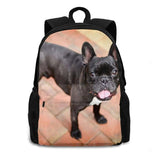 Happy Frenchie Bulldog Backpack Schoolbag Pet Animal
