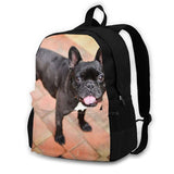Happy Frenchie Bulldog Backpack Schoolbag Pet Animal
