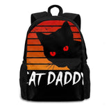 Cat Daddy Vintage Backpack For Student School Laptop Travel Bag