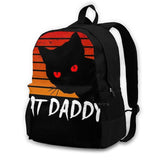 Cat Daddy Vintage Backpack For Student School Laptop Travel Bag