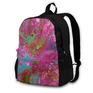 Liquid Acrylic Pattern Schoolbag Backpack