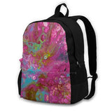 Liquid Acrylic Pattern Schoolbag Backpack