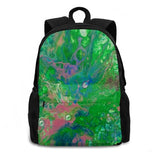 Liquid Acrylic Pattern Laptop Backpack with Glass Nuggets