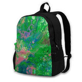 Liquid Acrylic Pattern Laptop Backpack with Glass Nuggets