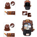 Women Soft Leather Backpack Large Capacity School Bags for Girls