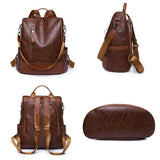 Women Soft Leather Backpack Large Capacity School Bags for Girls