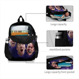 Three Cage Moon Backpack Laptop 15 Inch Fun Meme School Bag Big Capacity