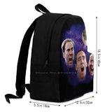 Three Cage Moon Backpack Laptop 15 Inch Fun Meme School Bag Big Capacity