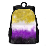 Nonbinary Galaxy Flag Large Capacity Backpack Laptop Travel Bags