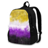 Nonbinary Galaxy Flag Large Capacity Backpack Laptop Travel Bags