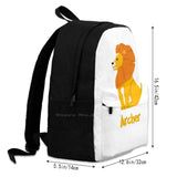 Lion Baby Boy Wild Animal Name Teen College Student Backpack Laptop Travel Bags