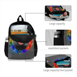 Colorful Vinyl Music 3D Print Backpack Casual Bag