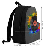 Colorful Vinyl Music 3D Print Backpack Casual Bag
