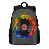 Colorful Vinyl Music 3D Print Backpack Casual Bag