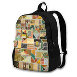 Afrika Art School Bag Backpack Laptop 15 Inch Abstract Marble Concrete