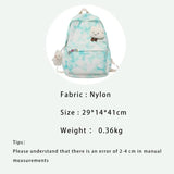 Tie-dye Gradient Woman's Backpacks Nylon Female Zipper School Bag