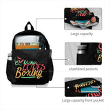Just A Girl Who Loves Boxing Backpack School Laptop Travel Bag