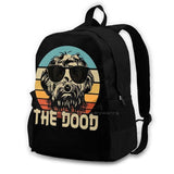 Dog The Dood Funny Retro Gift Backpack For Student School Laptop Travel Bag