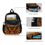 Orange Skull Ecopop Travel Laptop School Backpack Bag