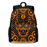 Orange Skull Ecopop Travel Laptop School Backpack Bag