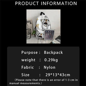 Nylon Graffiti Backpacks for Women Girls Teenagers