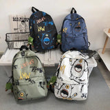 Nylon Graffiti Backpacks for Women Girls Teenagers