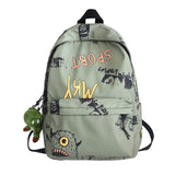Nylon Graffiti Backpacks for Women Girls Teenagers
